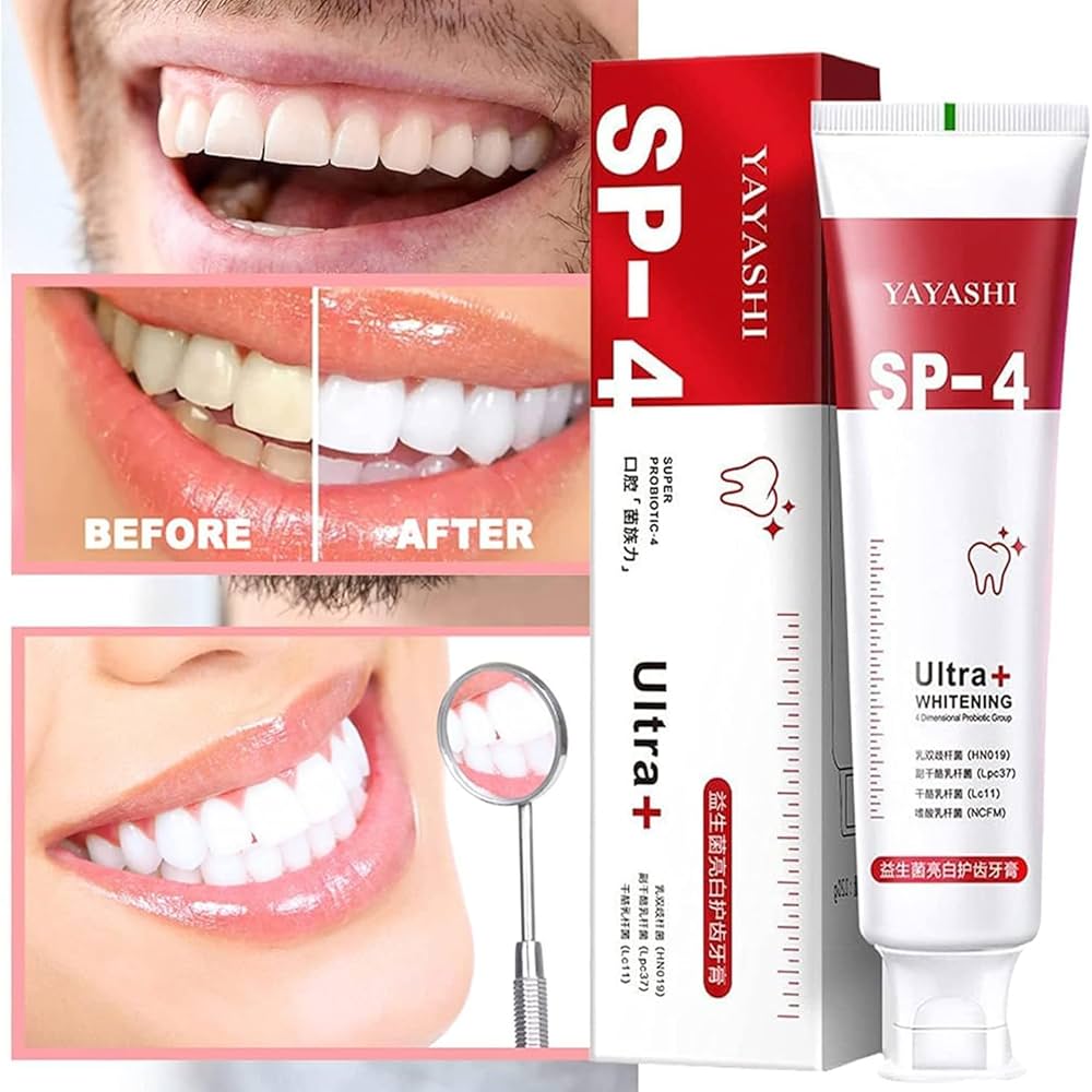 Yayashi Sp-4 Ultra Whitening Toothpaste Probiotic Stain Remover Stain Removing Toothpaste, Protects Gums Freshens Breath, for Everyone - 120 gram