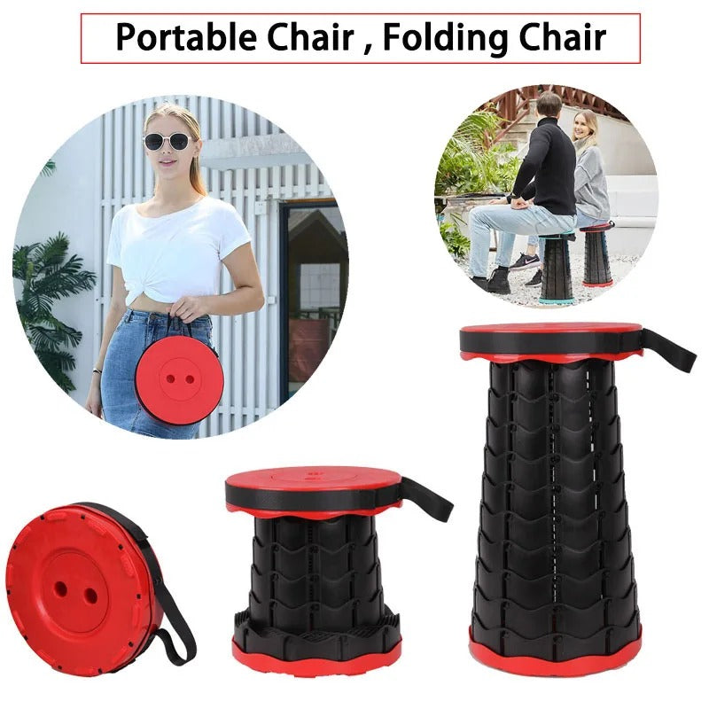 ( NW000437 ) Portable Telescoping Stool, Folding Stool Lightweight & Sturdy, Retractable Telescopic Stool for Gardening, Camping, Travel, Fishing, Hiking (random color) (Copy)