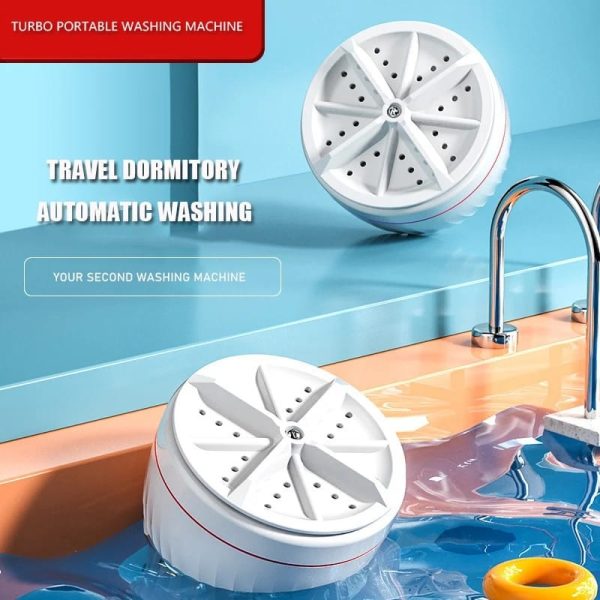 (NW000135) Portable USB Travel Washer | Ultrasonic Rotating Turbine Washing Machine for Socks Underwear Dishes Clothes