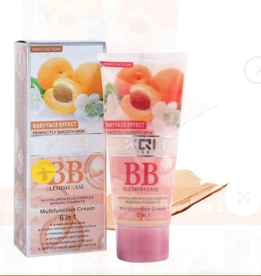 XQM BB Blemish Apricot Base Cream â€“ 6-in-1 Multifunction Cream, 65ml for Flawless, Radiant Skin