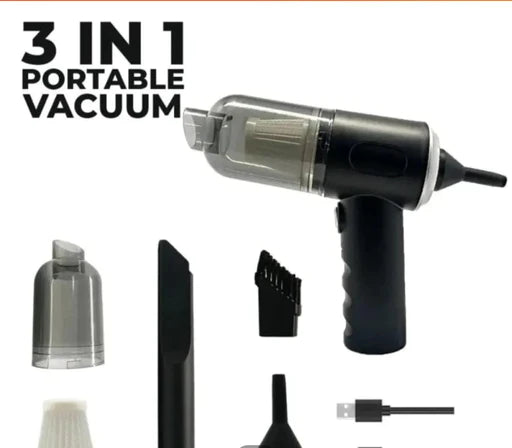 (NW00079) 3 in 1 car Vacuum Cleaner blower and baloon pump - Powerful Rechargeable Multi-functional and Wireless - Mini Vacuum Cleaner for Carpet, Car, Home, Office, Pet Hair, Sofa - Keyboard Cleaner