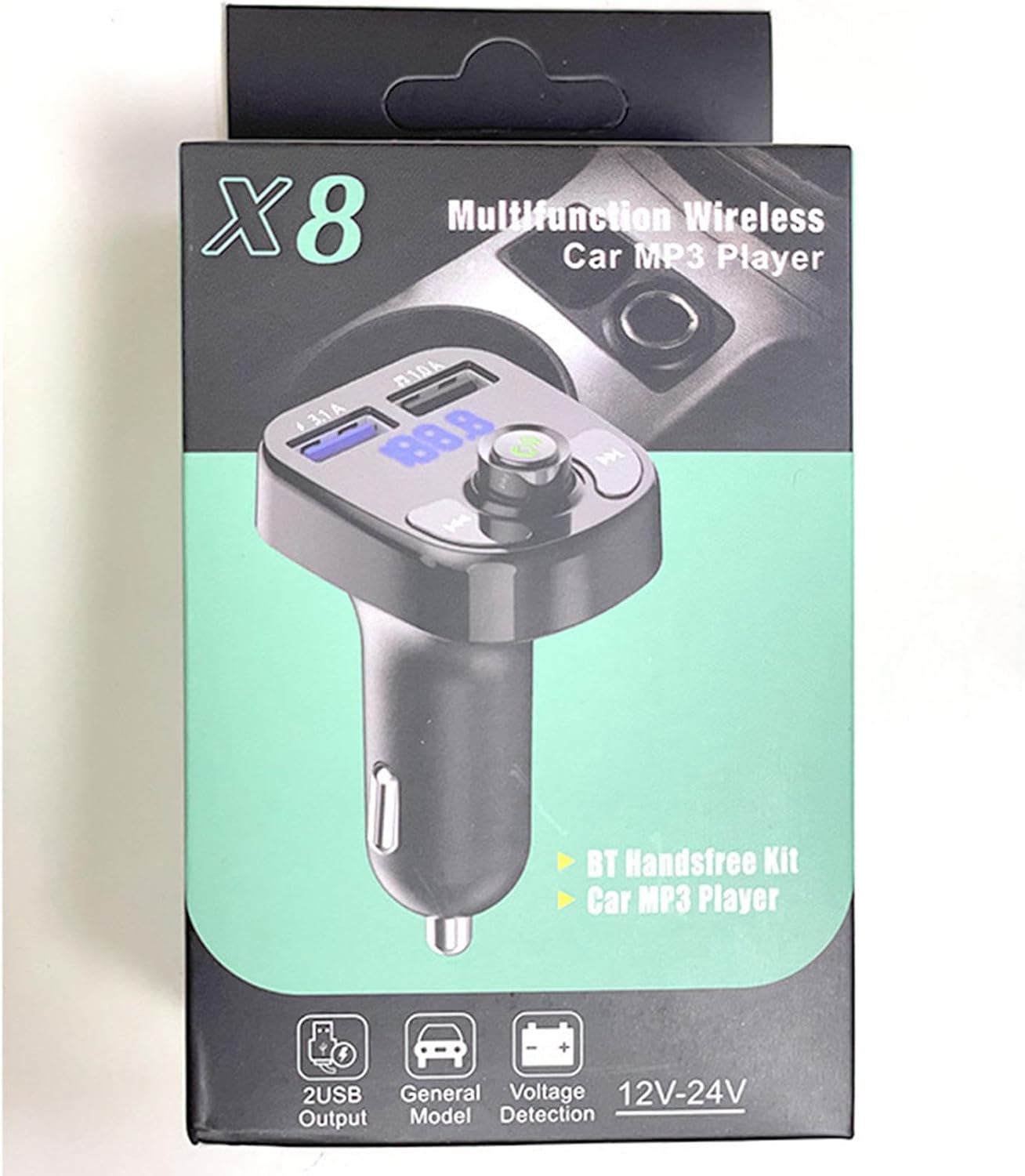 X8 - Multifunctional Car Mp3 Player | Car Wireless FM Transmitter | Car Mp3 Modulator - 3.1A | Car Accessories ( Random Color )