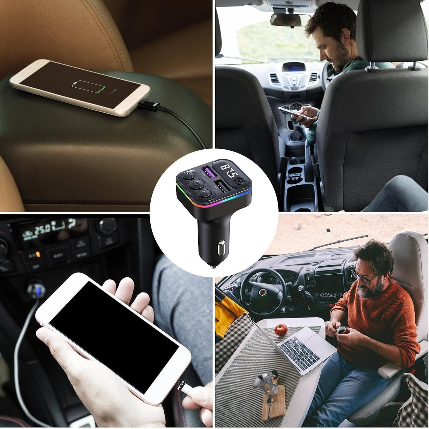 X8 - Multifunctional Car Mp3 Player | Car Wireless FM Transmitter | Car Mp3 Modulator - 3.1A | Car Accessories ( Random Color )