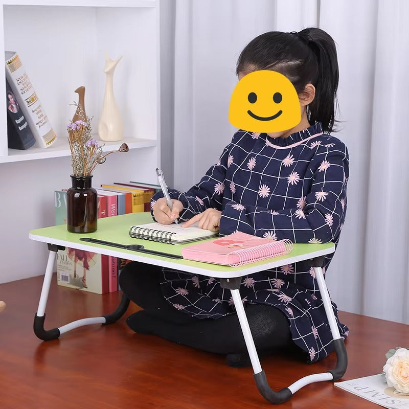 Wooden Laptop Table - Laptop Stand - Floor Table - Laptop table - Drawing Desk - Bed Tray Table Fold-able - Table Notebook Stand Reading Holder - Study Table - Portable Desk - Random Color