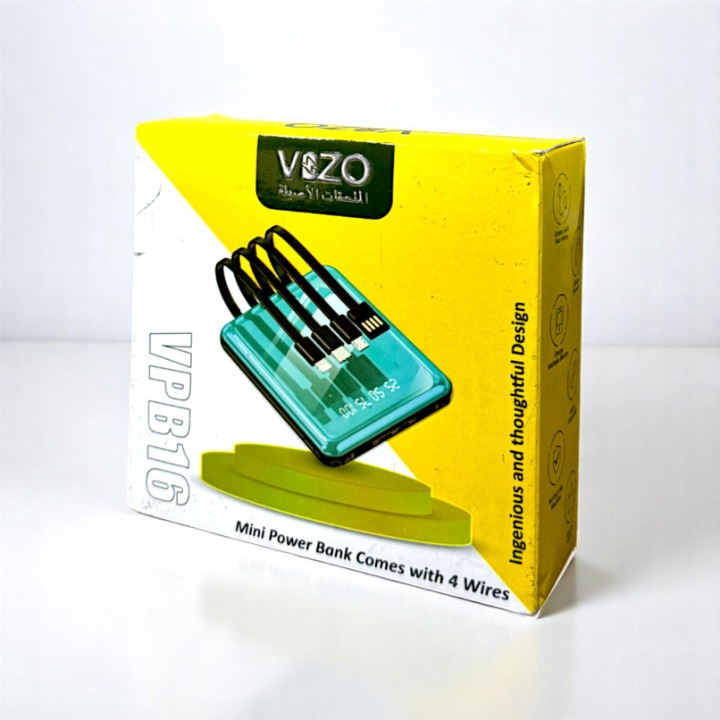 VPB16 â€“ 10,000mAh Compact Power Bank | Vizo VP 16TH Power Bank | Mobile Phone Power Bank - Android Power Bank - Random Color