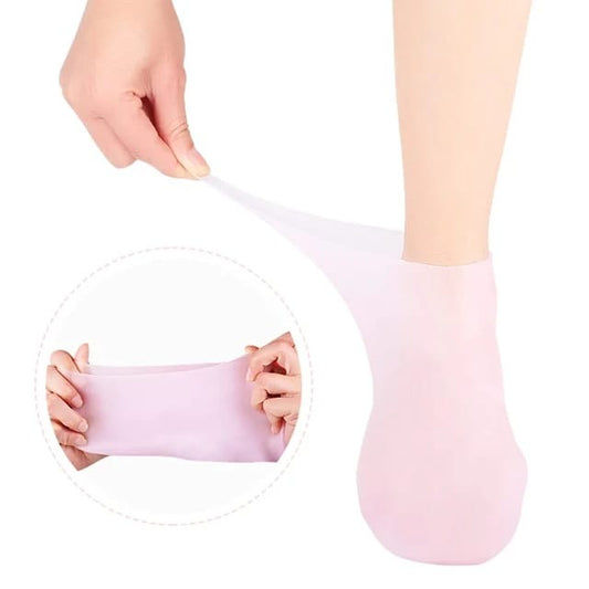 01 Pair - Silicone Foot Care Socks Anti Cracking Moisturizing Gel Socks Cracked Dead Skin Remove Protector -Â Silicone Socks And Gloves For Moisturizing Hands And Feet