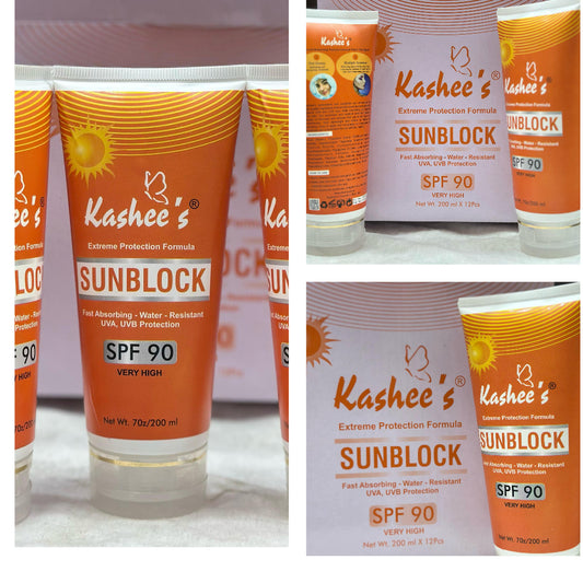 1 Pc Kasheeâ€™s Sunblock SPF 90 â€“ Extreme Protection Formula | Fast Absorbing Water Resistant UVA, UVB Protection 200ml