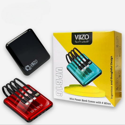 VPB16 â€“ 10,000mAh Compact Power Bank | Vizo VP 16TH Power Bank | Mobile Phone Power Bank - Android Power Bank - Random Color