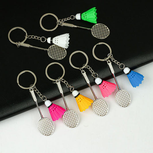 01 PCs Metal Badminton Racket &amp; Ball Keychain â€“ Stylish Keyring Gift for Girlsâ€™ Bags &amp; Boys | Random Color Key-Chain