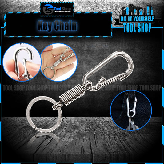 01 PCs Metallic Spring Hook Keychain â€“ Strong Flexible Key Holder for Girlsâ€™ Bags &amp; Boys | Matt Chrome Finish | Key-Chain