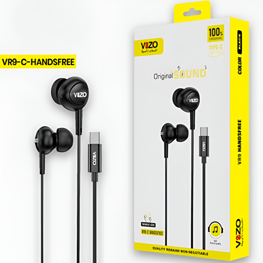 VR9-C Handsfree â€“ Premium Type-C Wired Earphones | Best Quality Earphones | Hands-Free For Android | Hands-Free For Mobile Phone