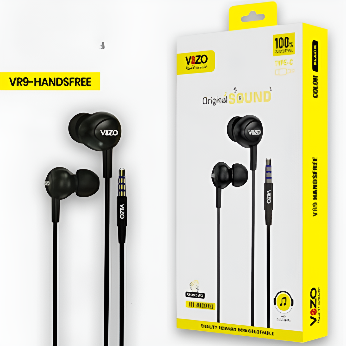 VR9 Micro â€“ Premium Wired Earphones with Dual IC Mic | Best Quality Hands-Free | Headphone | Hands-Free For Mobile Phone | Android Vr9 Micro Hands-Free