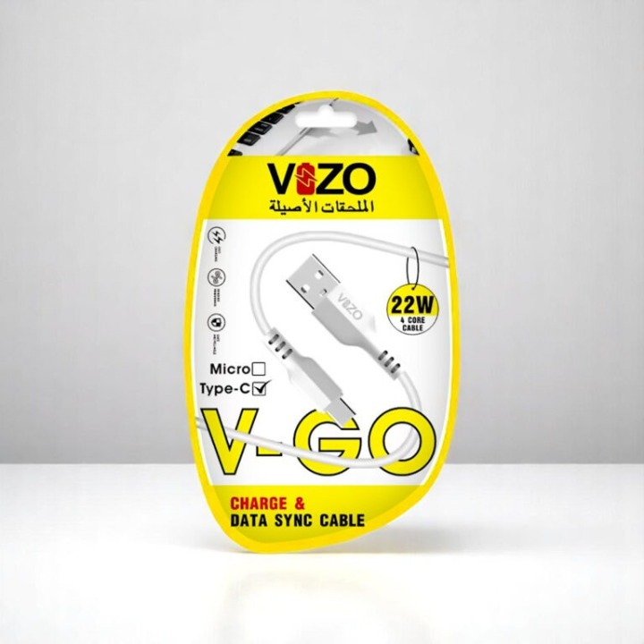 Vizo V-Go 22W Fast Charging Type-C Data Cable | Best Quality Type Fast Charging Cable | 22W Fast Charging Cable | Charging Pin - Charging Lead For Mobile Phone